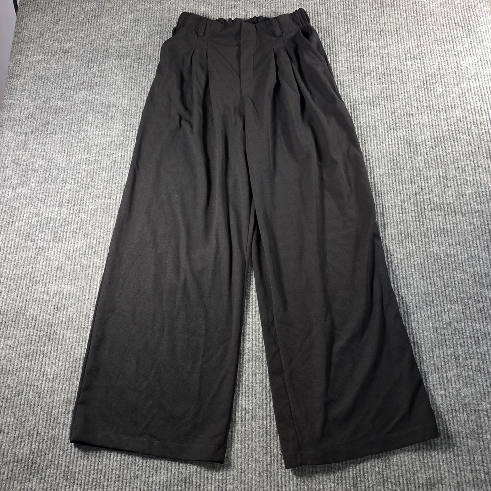 Halara Black High Waisted Wide Leg Pleated Trousers Regular Size M NWT‎ 8UXC1